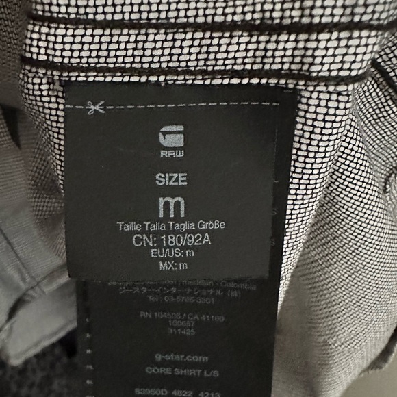 G-Star Raw Shirt Men M Grey Slim Dress Shirt - Picture 5 of 5